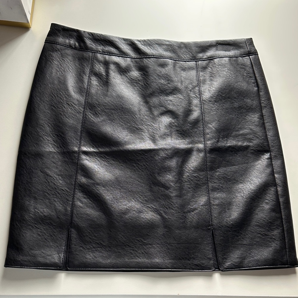 NWT Midi Black Leather Skirt